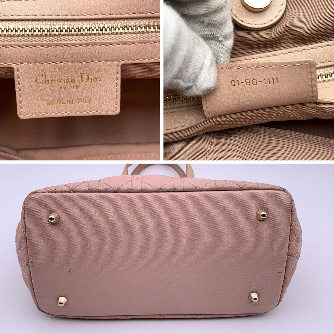 CHRISTIAN Top quality Dior Pink Cannage Canvas Panarea Tote Bag