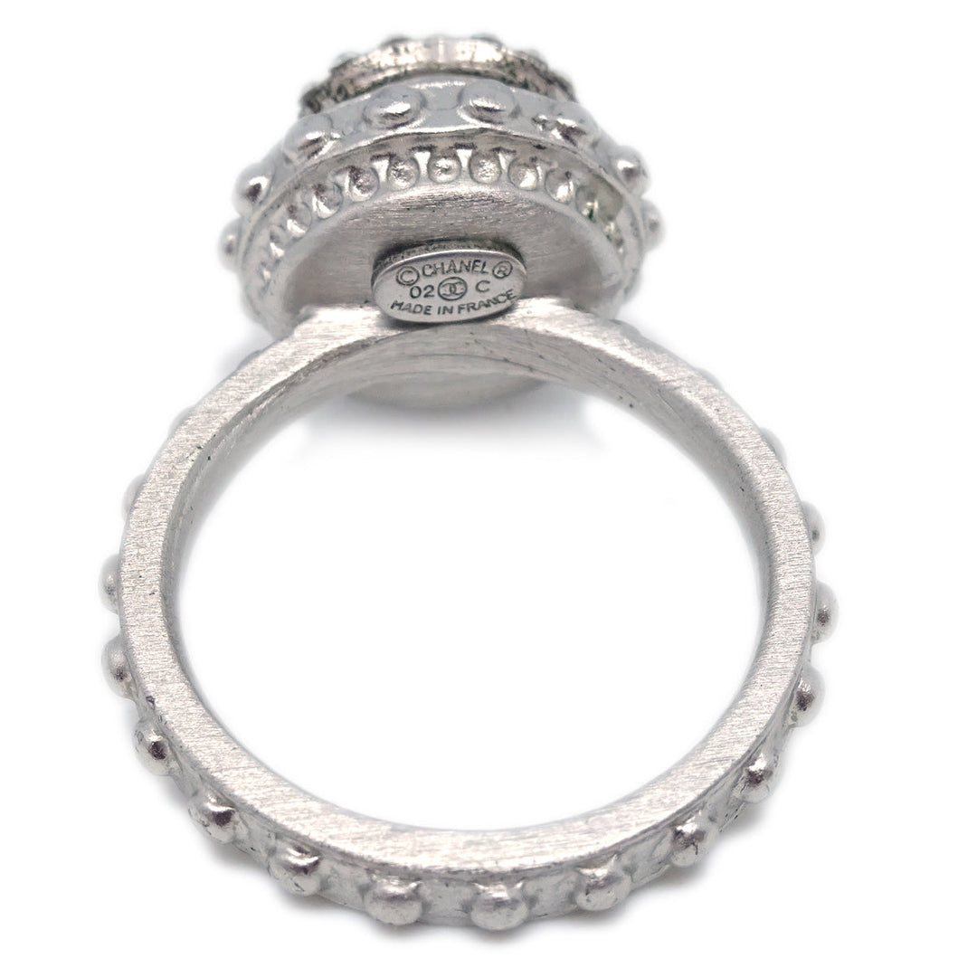 Top Quality Chanel Ring Rhinestone Silver #52 #12 02C