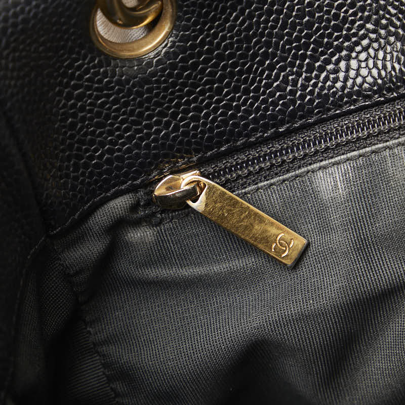 Top Quality Chanel Cocomark Mattress PT Tortoise Chain Handbag Black Gold Caviar S  CHANEL