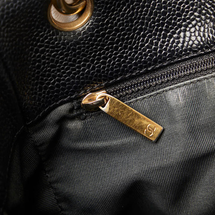 Top Quality Chanel Cocomark Mattress PT Tortoise Chain Handbag Black Gold Caviar S  CHANEL
