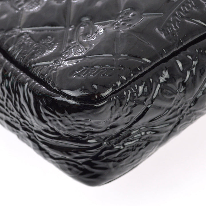 Top Quality Chanel * Black Patent Leather Icon Single Flap Shoulder Bag