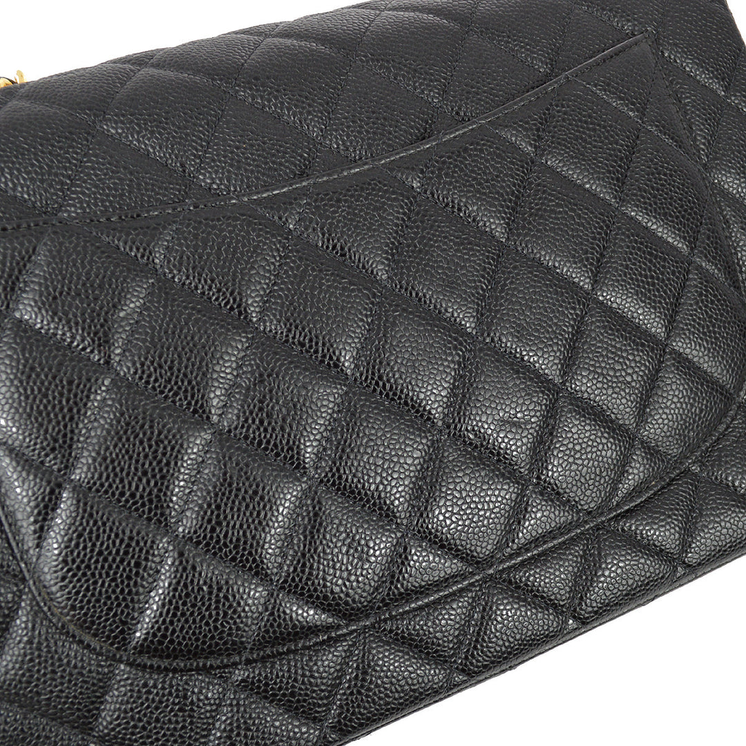 Top Quality Chanel Black Caviar Jumbo Classic Flap Shoulder Bag