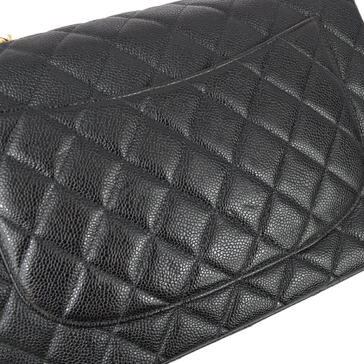 Top Quality Chanel Black Caviar Jumbo Classic Flap Shoulder Bag
