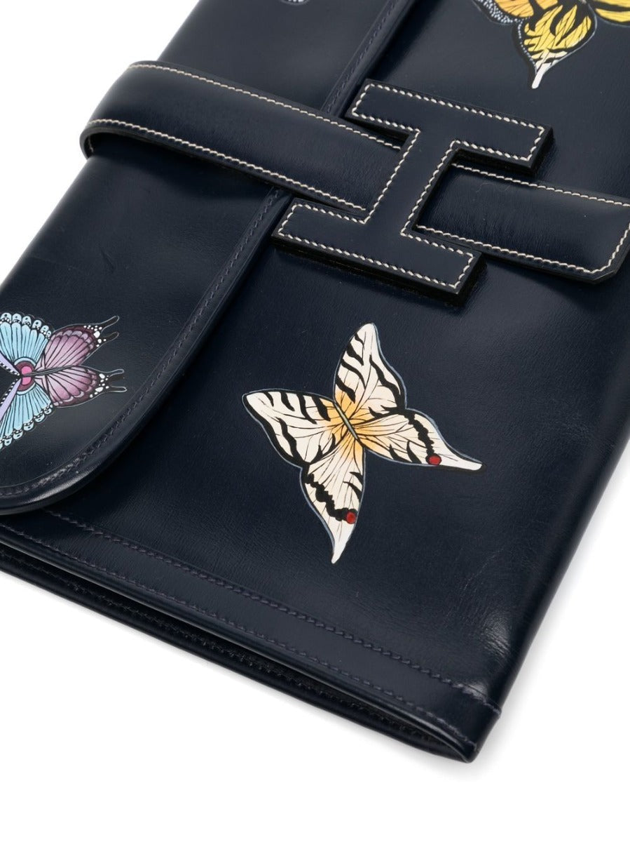 Top quality Hermes Butterfly Customized Navy Box Jige PM