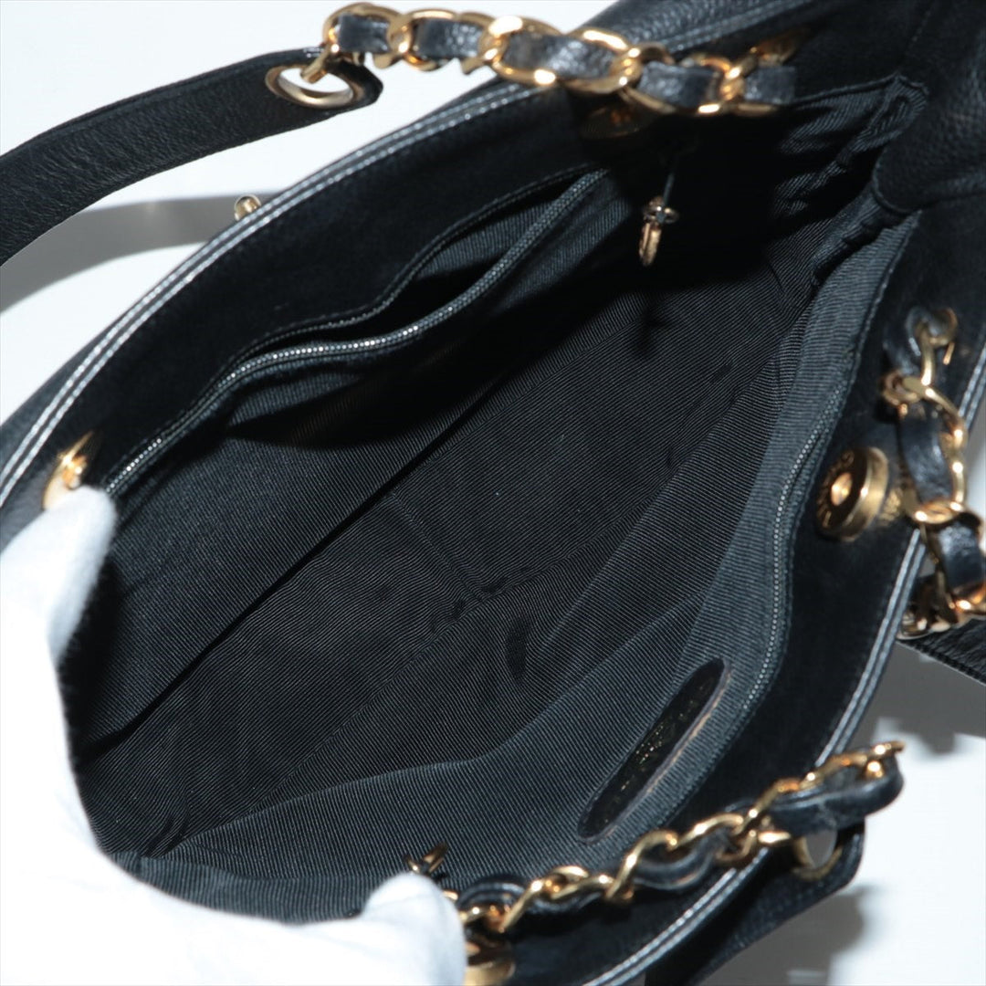 Top Quality Chanel Coco Caviar S Tote Bag Black Gold  4th