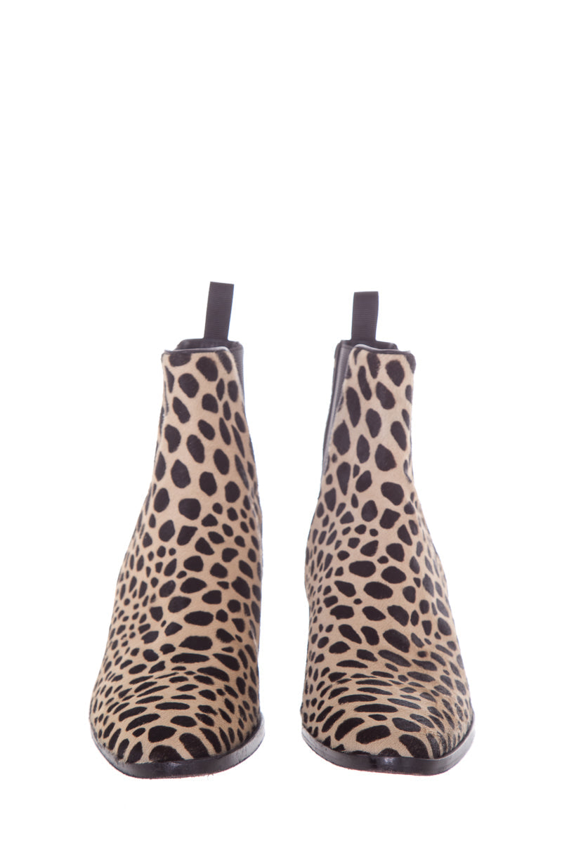 Guiseppe Zanotti Cheetah Printed Pony Hair Booties SZ 37