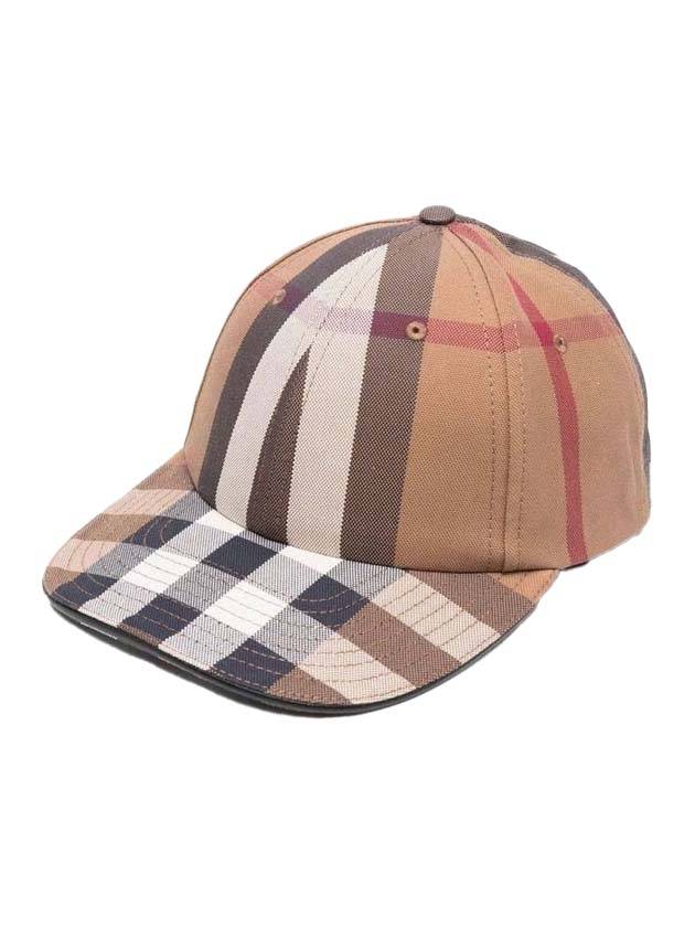 Burberry Logo Check Cotton Ball Cap Birch Brown