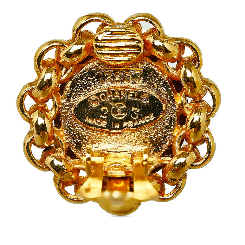 Top Quality Chanel Rhinestone Cocomark Earring Gold Red Gold  Chanel