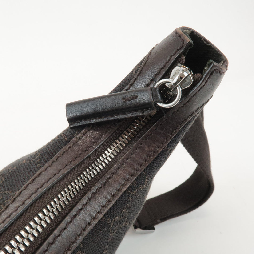 GUCCI GG Denim Leather Shoulder Bag Crossbody Dark Brownk