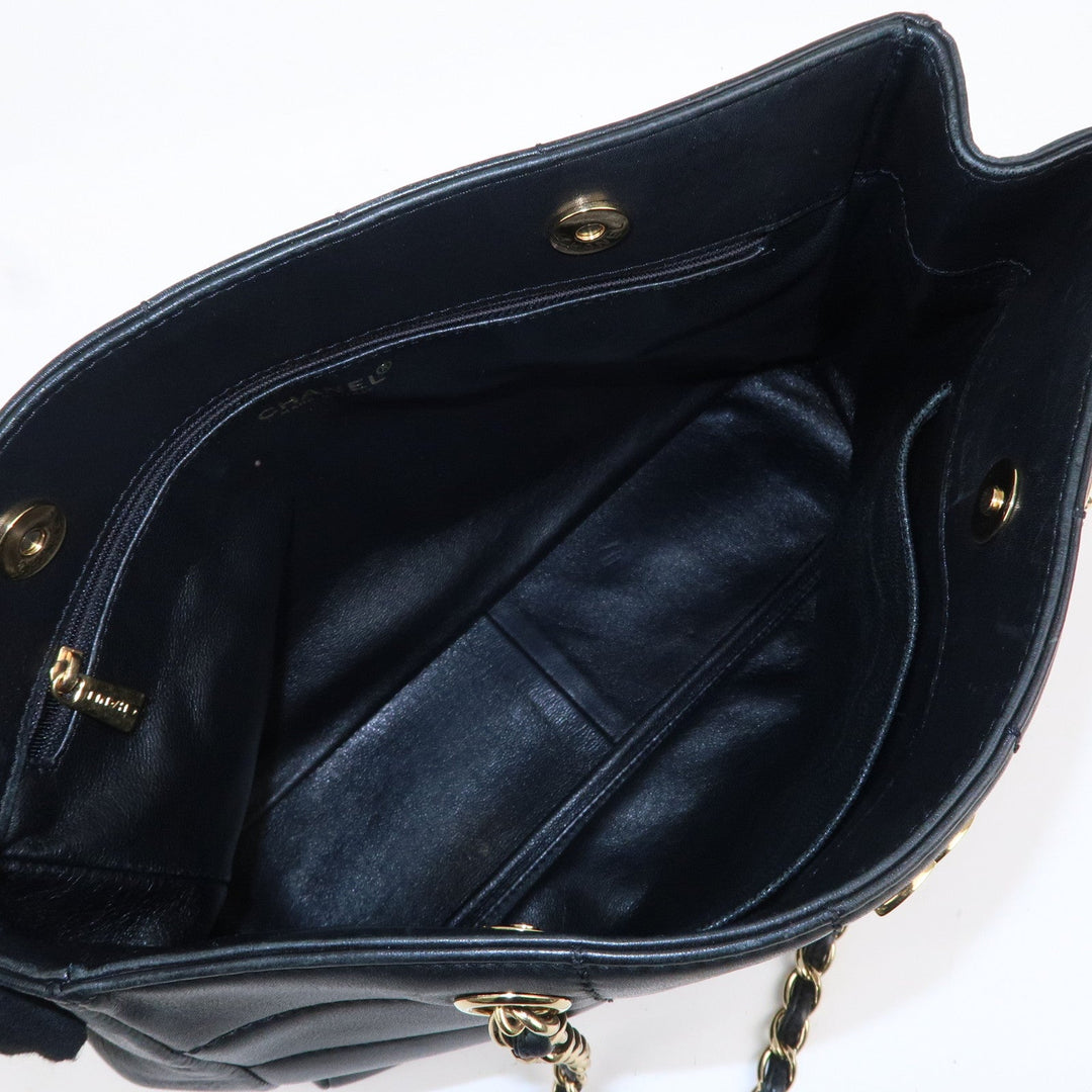 Top Quality Chanel Chocolate Bar Lamb Skin Chain Tote Bag Black