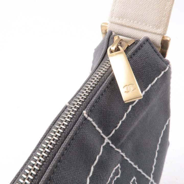 Top Quality Chanel Chocolate Bar Wild Stitch Canvas Hand Bag Gray