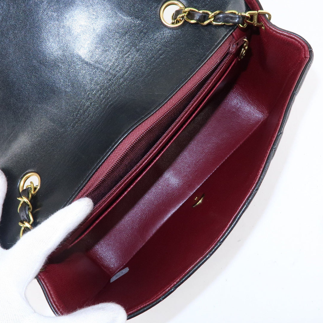 Top Quality Chanel Matelasse Lambskin Diana Chain Shoulder Bag Black A01165