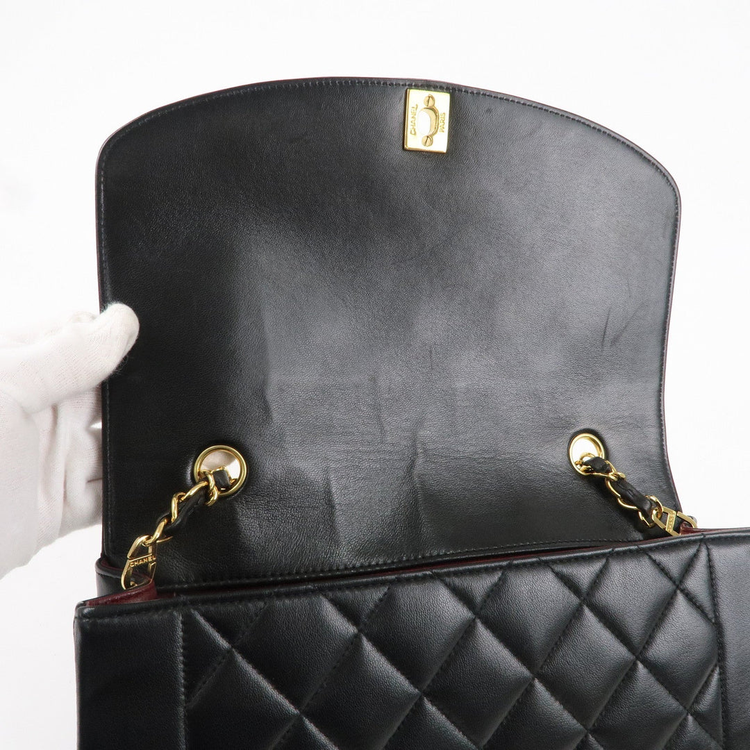 Top Quality Chanel Matelasse Lambskin Diana Chain Shoulder Bag Black A01165