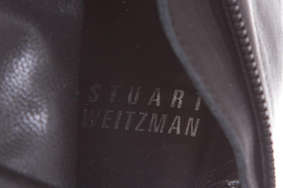Stuart Weitzman Black Platform Chain Detail Booties SZ 6