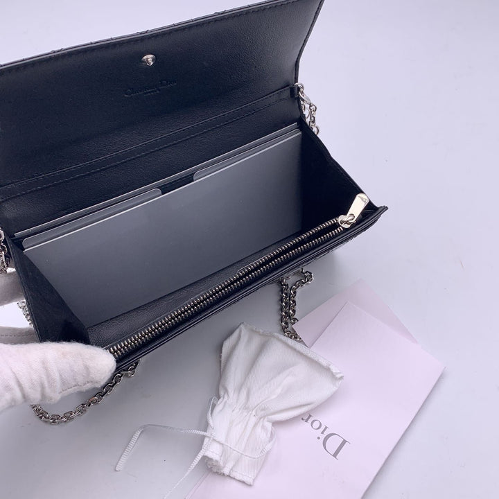 CHRISTIAN Top quality Dior Black Patent Leather Clutch Pochette Lady Top quality Dior Bag