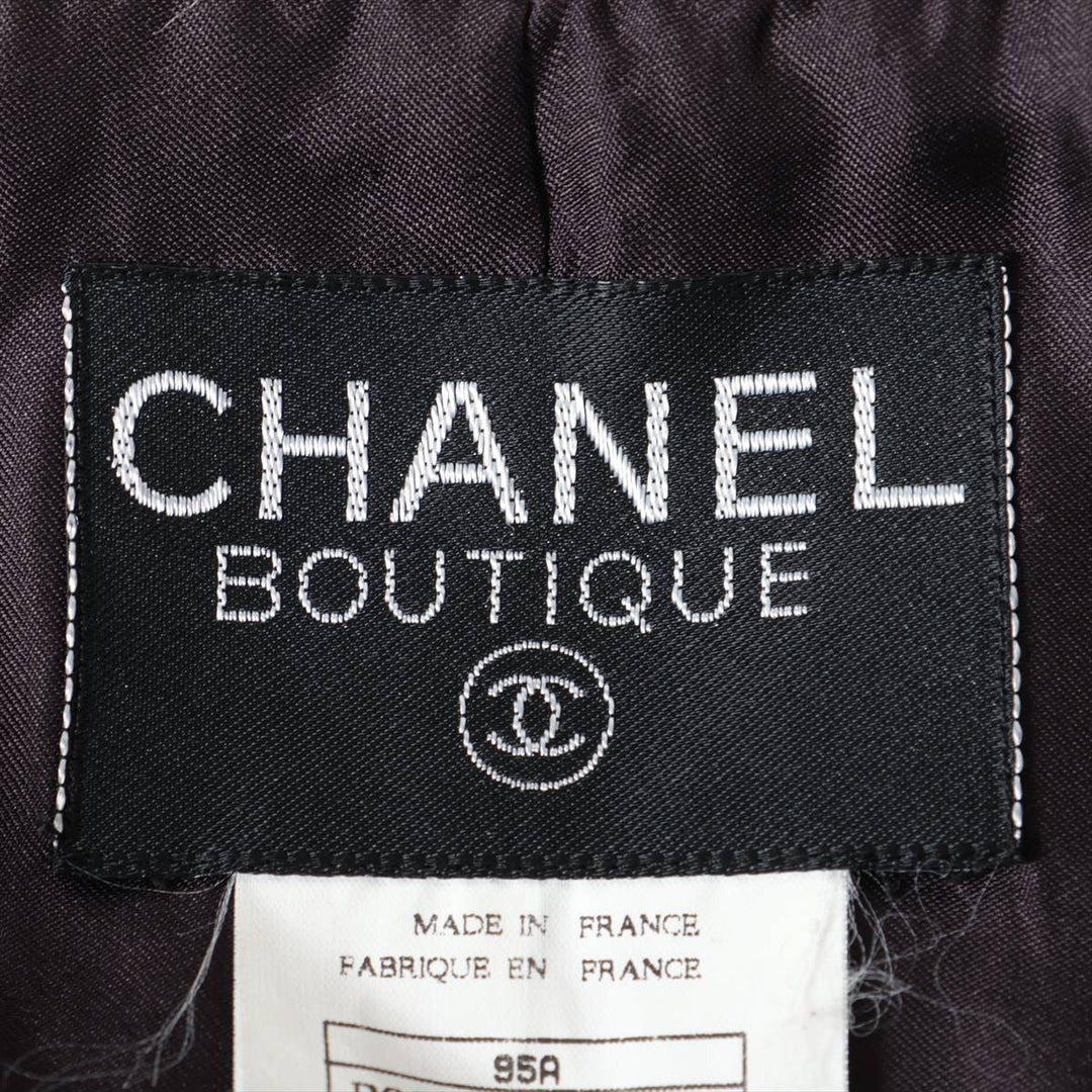 Top Quality Chanel Coconut Button 95A Wool  Silk Coat 44  Beige √ó Brown P05266 TWIDE