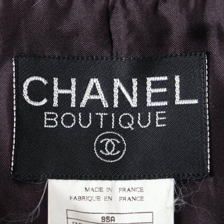 Top Quality Chanel Coconut Button 95A Wool  Silk Coat 44  Beige √ó Brown P05266 TWIDE
