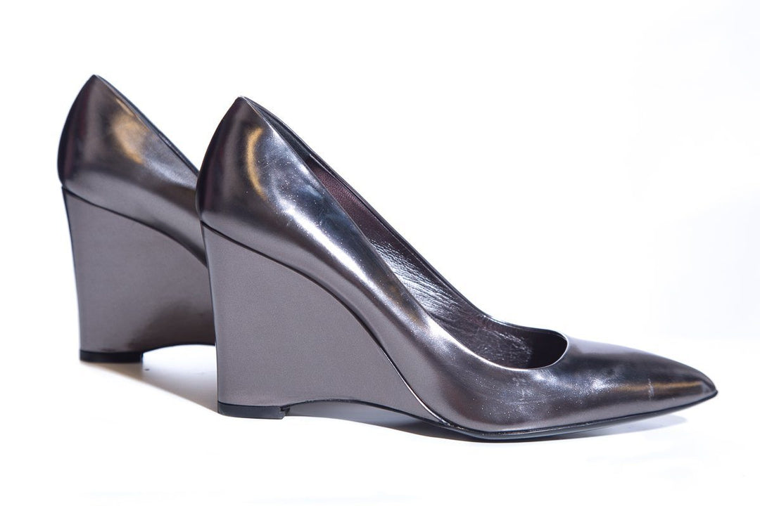 Jil Sander Gun-Metal Wedge SZ 37.5