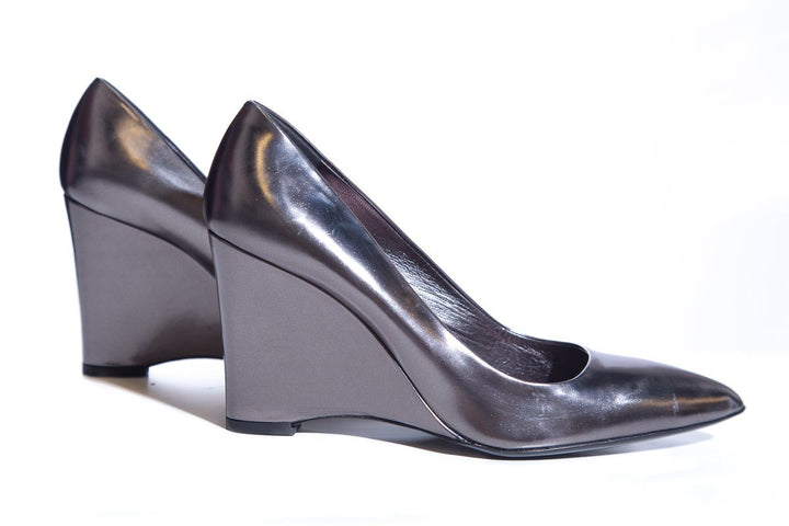 Jil Sander Gun-Metal Wedge SZ 37.5