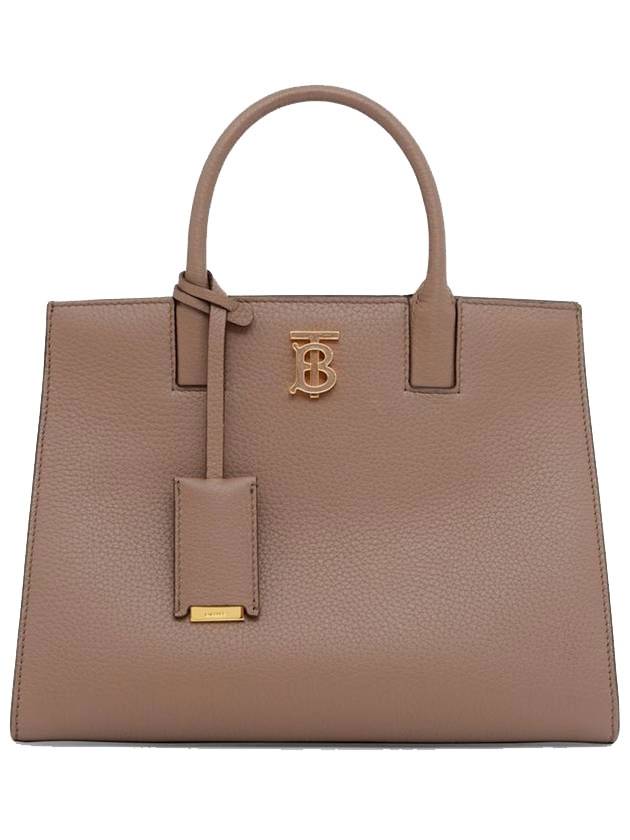 Burberry Francis Leather Mini Tote Bag Light Saddle Brown