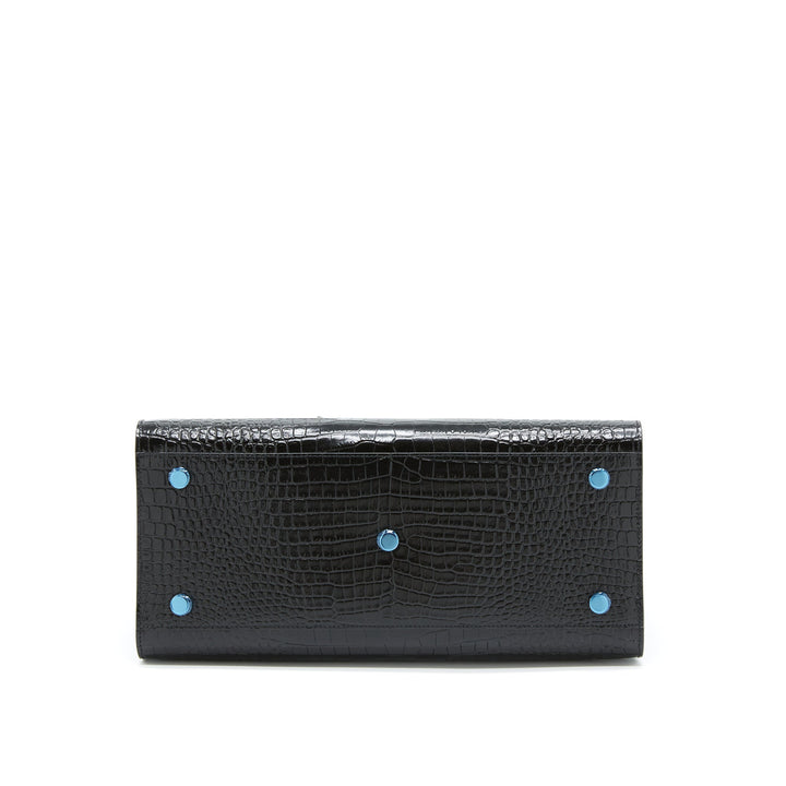 Saint Laurent/ YSL Sac De Jour Crocodile Embossed Black SHW