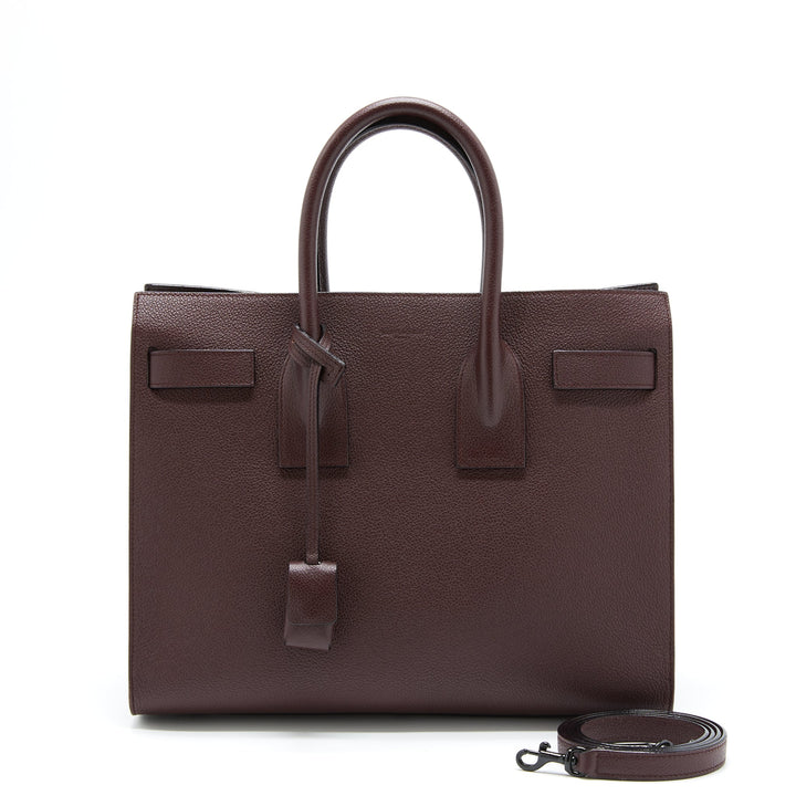 Saint Laurent/ YSL Sac De Jour Calfskin Burgundy Black Hardware