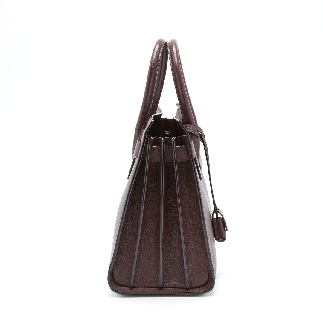 Saint Laurent/ YSL Sac De Jour Calfskin Burgundy Black Hardware