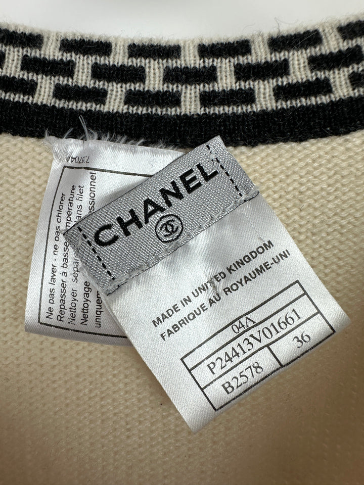 Top Quality Chanel 04A Cashmere Midi Dress and Longline igan Set With Grey Trim Detail FR 36 (UK 8)