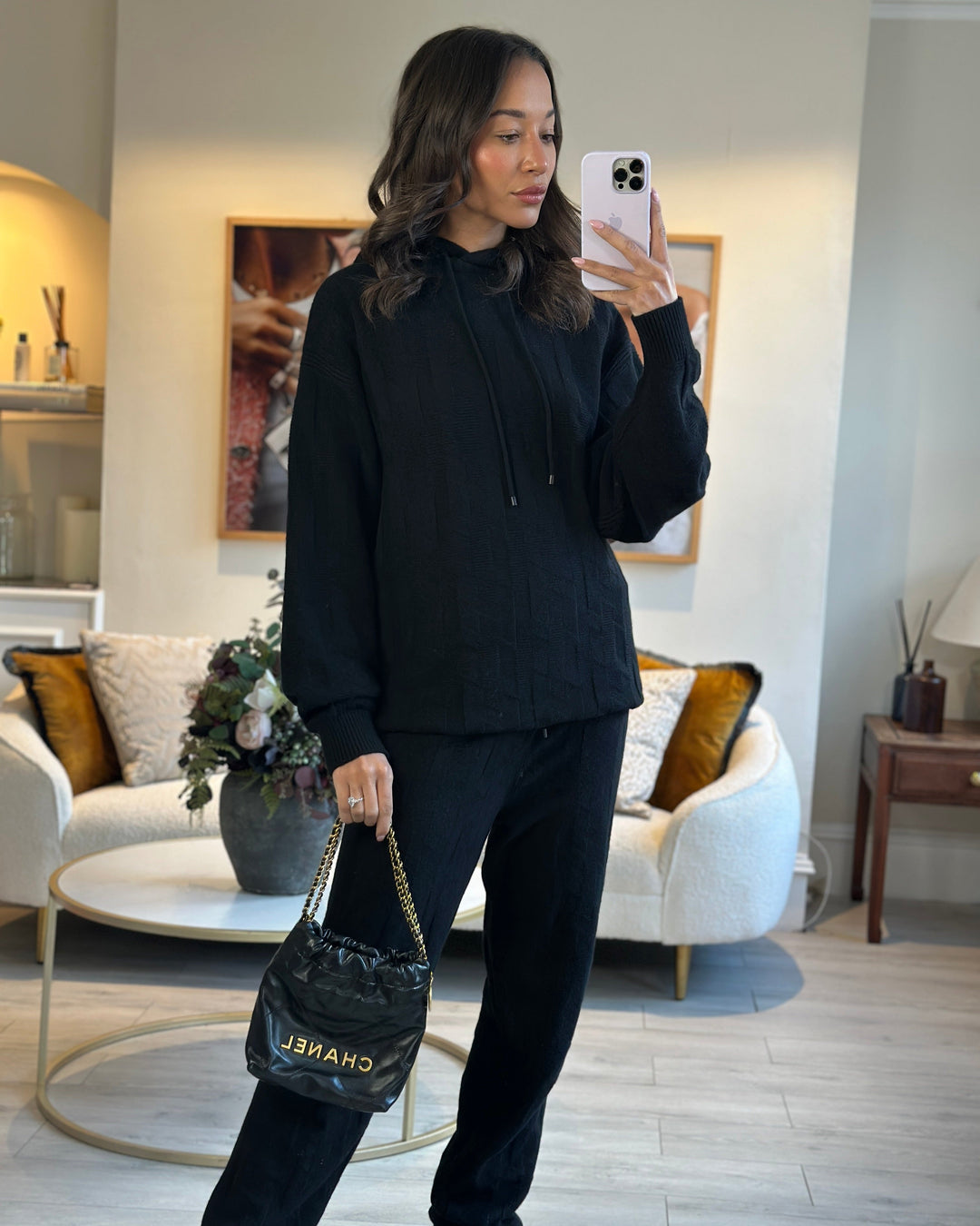 *RARE* Top Quality Chanel Mini 22 Bag in Black Shiny Calfskin with Gold Hardware