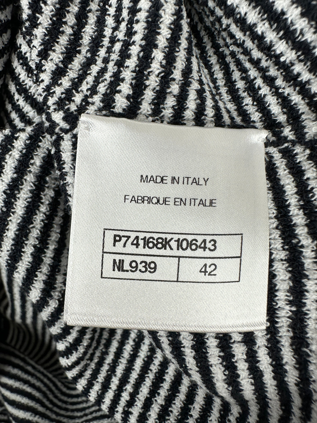Top Quality Chanel Black and White Stripe Tank Top with CC Logo Detail Size FR 42 (UK 14)