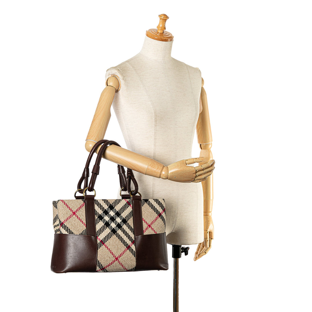 BURBERRY Wool Supernova Check Handbag