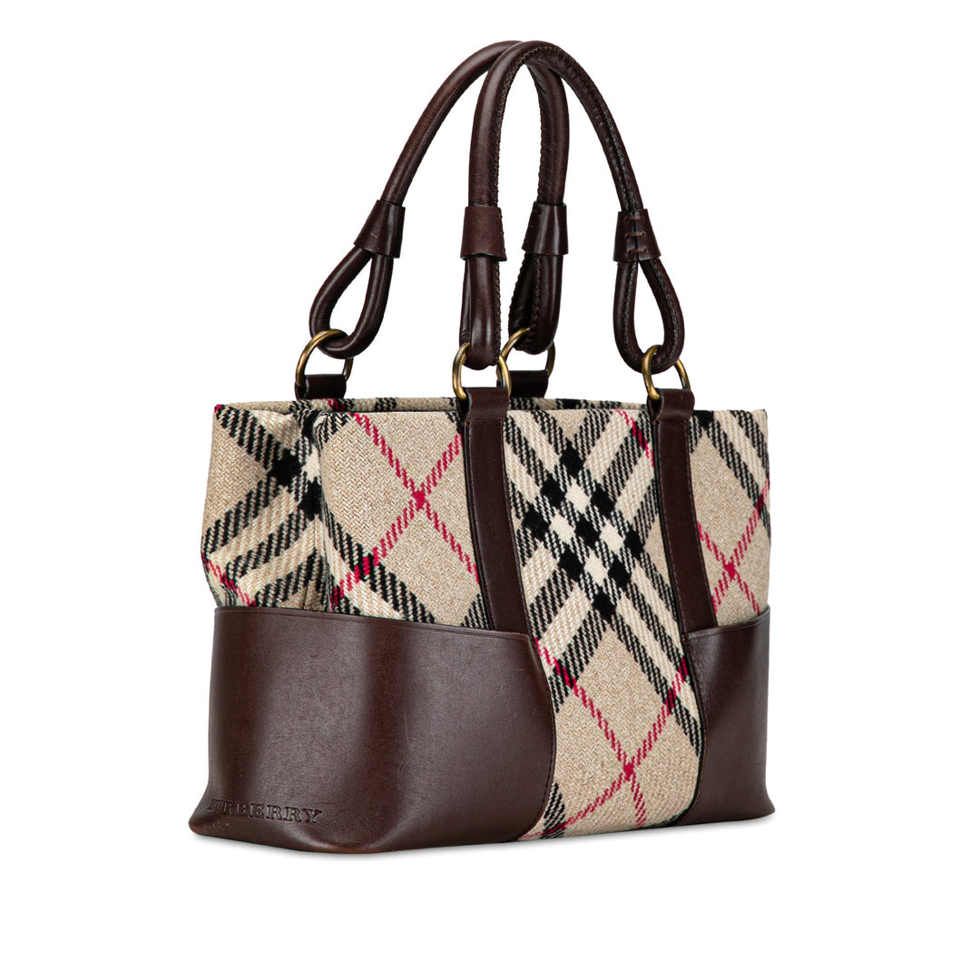 BURBERRY Wool Supernova Check Handbag