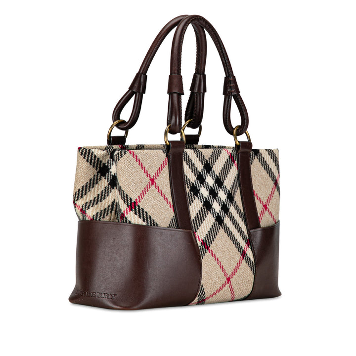 BURBERRY Wool Supernova Check Handbag