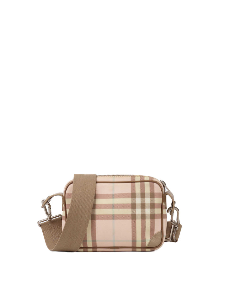 Burberry Mini Pastel Pink Check Camera Bag.