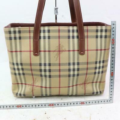 Burberry Hand Bag Beige PVC