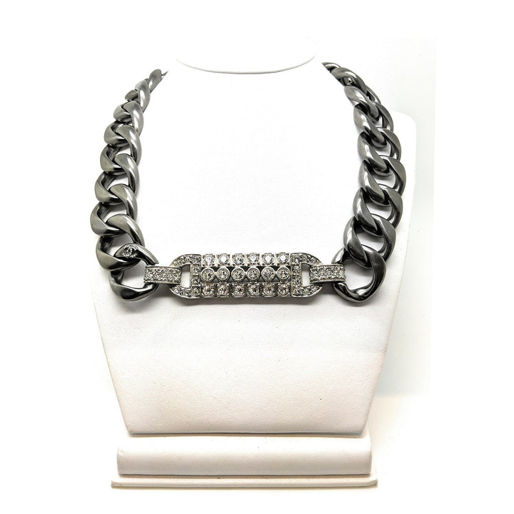 Top Quality Chanel trass & Ruthenium Metal Chain Necklace