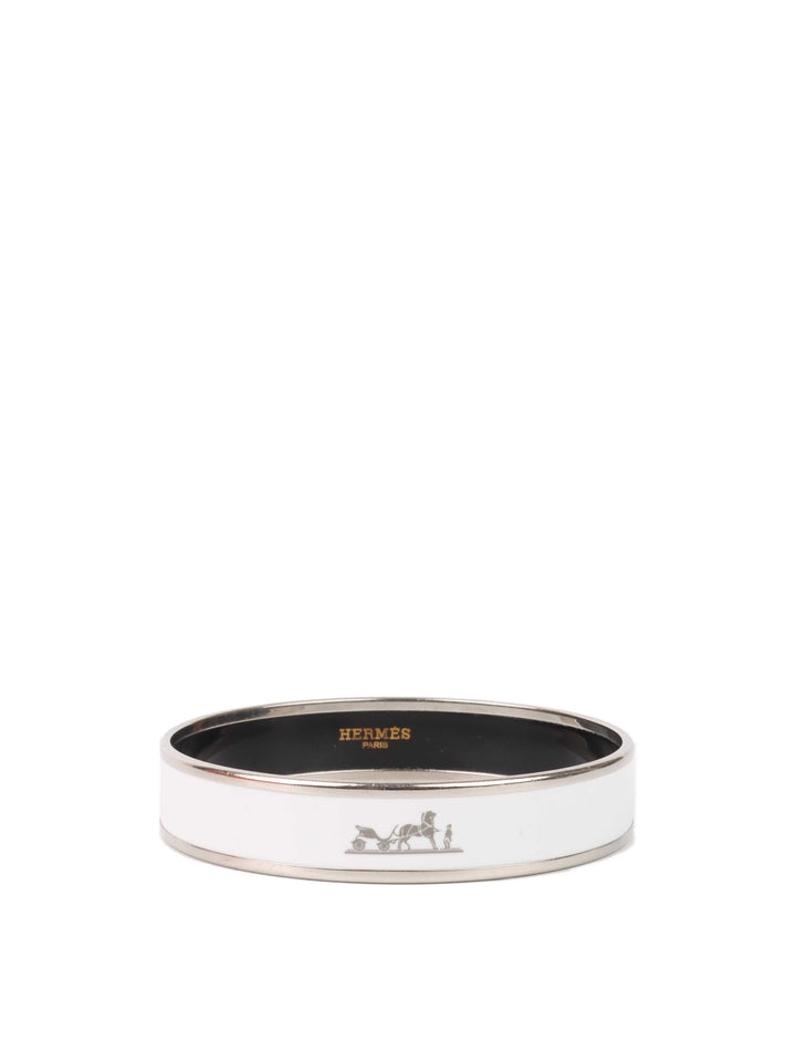 Hermes Narrow White Bangle.