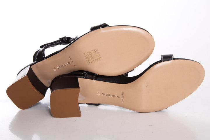 Marion Parke Black Leather Sandals SZ 39