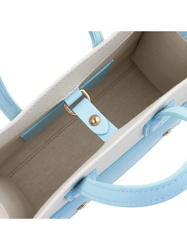 Burberry Logo Freya Mini Tote Bag Sky Blue Beige