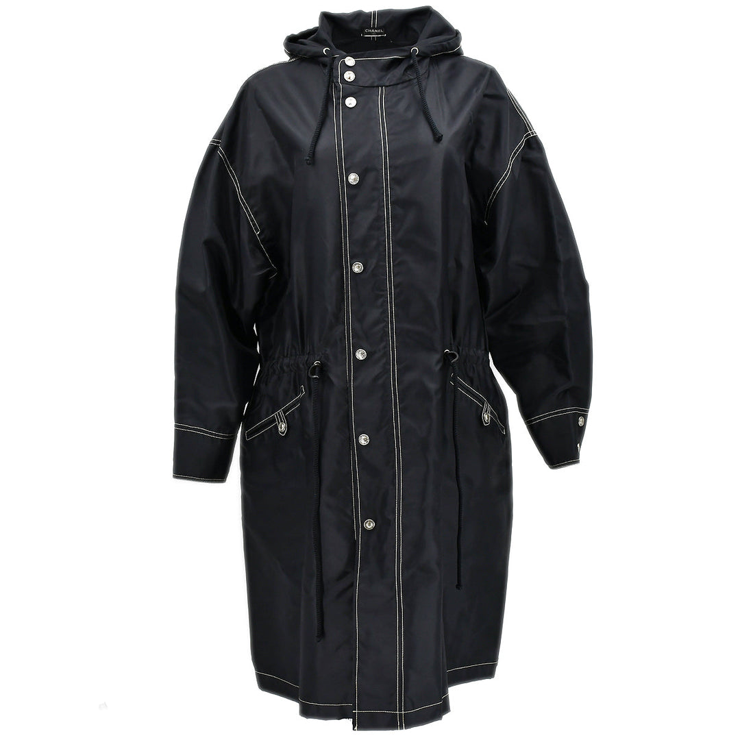 Top Quality Chanel Hooded Coat Black