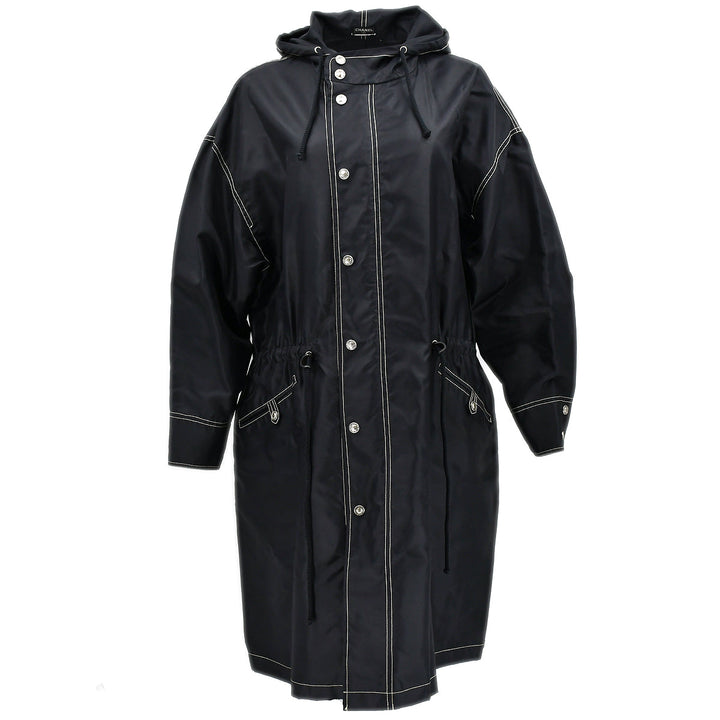Top Quality Chanel Hooded Coat Black