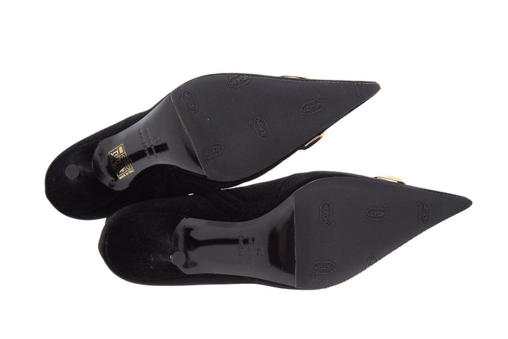 Balenciaga Black Velvet Pointed Toe Booties SZ 36
