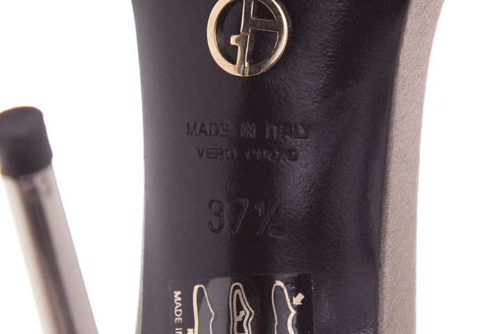 Giorgio Armani Silver Lace Detail Heels SZ 37