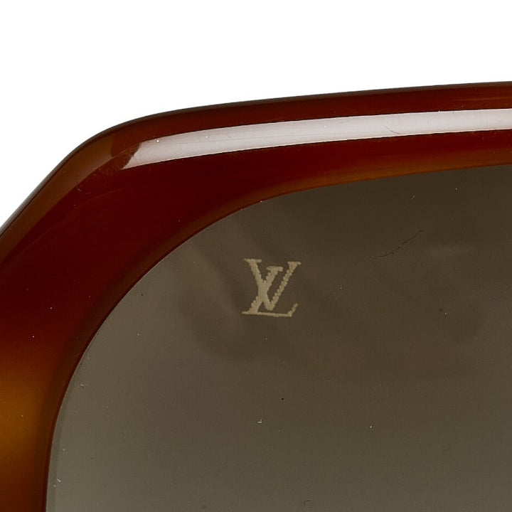 Louis Vuitton Monogram Obsession Curly Grading Lens Sun Glasses Z0028W Brown Gold Plastic  Louis Vuitton