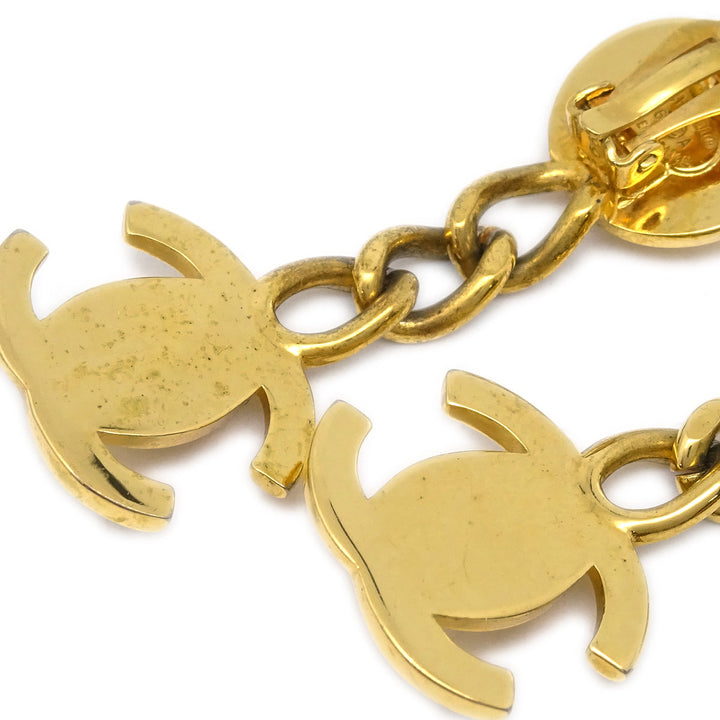 Top Quality Chanel Dangle Turnlock Earrings Clip-On Gold 96A