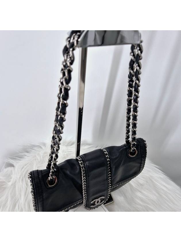 Around Flap Chain Shoulder Bag Black Chanel