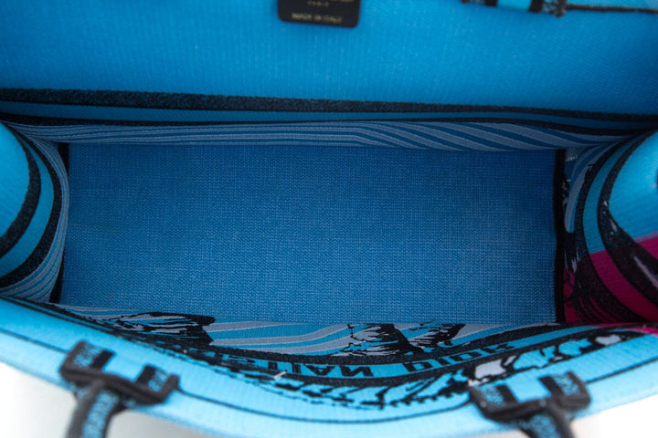 Christian Top quality Dior Pink &  Blue Zebra Printed Book Tote