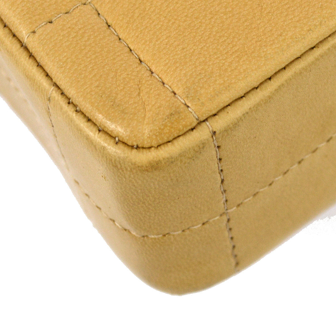 Top Quality Chanel 2004-2005 Beige Lambskin East West Choco Bar Chain Shoulder Bag