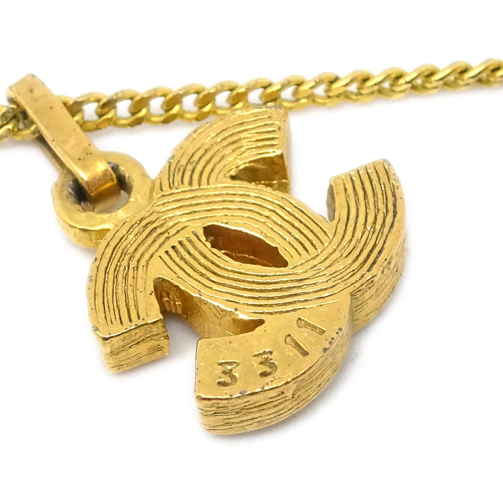 Top Quality Chanel CC Chain Pendant Necklace Rhinestone Gold 3311/1982