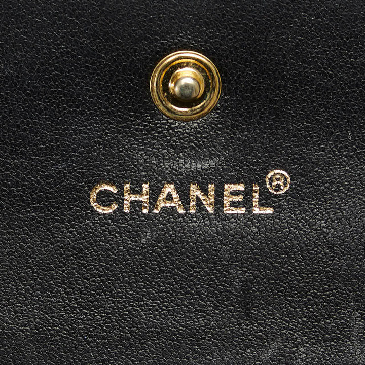 Top Quality Chanel Chocolate Bar Three Folded Wallet Black Leather